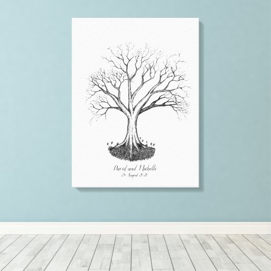 Wedding Fingerprint Tree Gästebuch - Leinwand (Insitu (Holzboden))