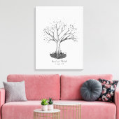 Wedding Fingerprint Tree Gästebuch - Leinwand (Insitu (Wohnzimmer))