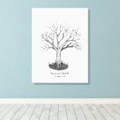 Wedding Fingerprint Tree Gästebuch - Leinwand (Insitu (Holzboden))
