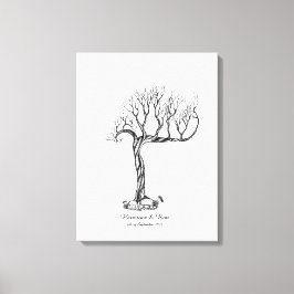 Wedding Fingerprint Tree Gästebuch - Leinwand