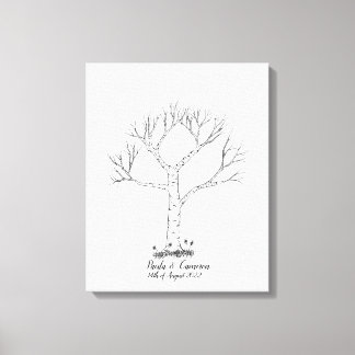 Wedding Fingerprint Tree Gästebuch - Leinwand