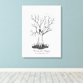 Wedding Fingerprint Tree Gästebuch - Leinwand (Insitu (Holzboden))