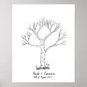 Wedding Fingerprint Tree Gästebuch - Poster (Vorne)