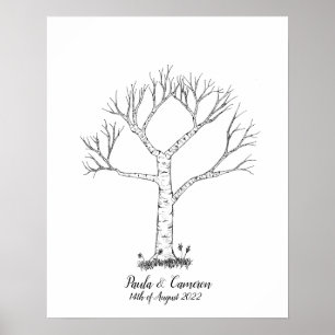Wedding Fingerprint Tree Gästebuch - Poster