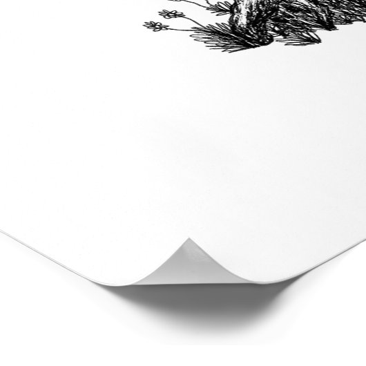 Wedding Fingerprint Tree Gästebuch - Poster (Ecke)