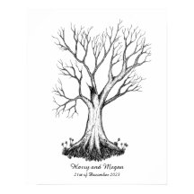 Wedding Fingerprint Tree Gästebuch - Poster