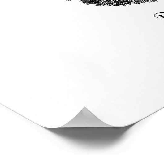 Wedding Fingerprint Tree Gästebuch - Poster (Ecke)