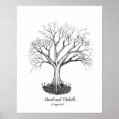 Wedding Fingerprint Tree Gästebuch - Poster (Vorne)