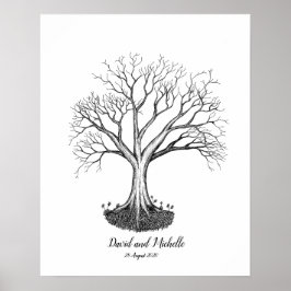 Wedding Fingerprint Tree Gästebuch - Poster
