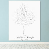 Wedding Fingerprint Tree Guest Book Alternative Leinwanddruck (Insitu (Holzboden))