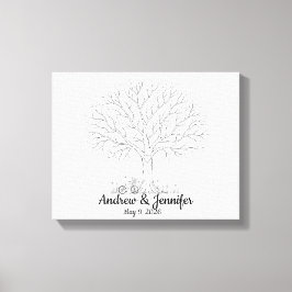 Wedding Fingerprint Tree Guest Book Alternative Leinwanddruck
