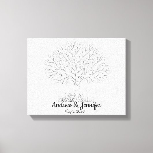 Wedding Fingerprint Tree Guest Book Alternative Leinwanddruck (Vorderseite)