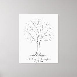 Wedding Fingerprint Tree Guest Book Alternative Leinwanddruck