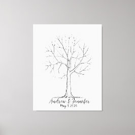 Wedding Fingerprint Tree Guest Book Alternative Leinwanddruck