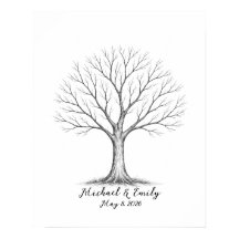 Wedding Fingerprint Tree Guest Book Alternative