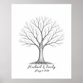 Wedding Fingerprint Tree Guest Book Alternative Poster