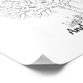 Wedding Fingerprint Tree Guest Book Alternative Poster (Ecke)