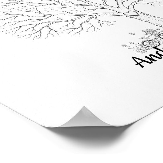 Wedding Fingerprint Tree Guest Book Alternative Poster (Ecke)