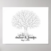 Wedding Fingerprint Tree Guest Book Alternative Poster (Vorne)