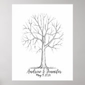 Wedding Fingerprint Tree Guest Book Alternative Poster (Vorne)