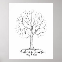 Wedding Fingerprint Tree Guest Book Alternative Poster