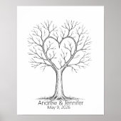 Wedding Fingerprint Tree Guest Book Alternative Poster (Vorne)
