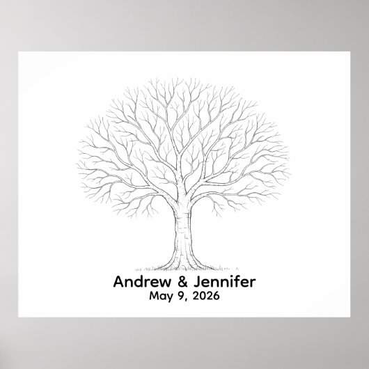 Wedding Fingerprint Tree Guest Book Alternative Poster (Vorne)