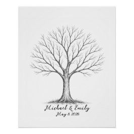 Wedding Fingerprint Tree Guest Book Alternative Poster