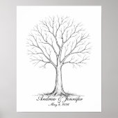 Wedding Fingerprint Tree Guest Book Alternative Poster (Vorne)