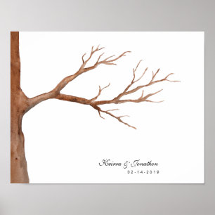 Wedding Fingerprint Tree Guest Book Alternative Poster