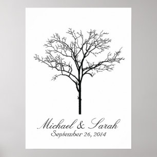 Wedding Fingerprint Tree Guestbook Poster