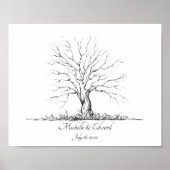 Wedding Fingerprint Tree Guestbook Poster (Vorne)