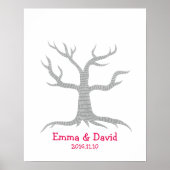 Wedding Fingerprint Tree Guestbook Poster (Vorne)