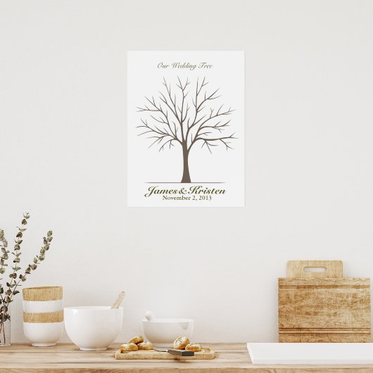 Wedding Fingerprint Tree - Klassisch Poster (Küche)