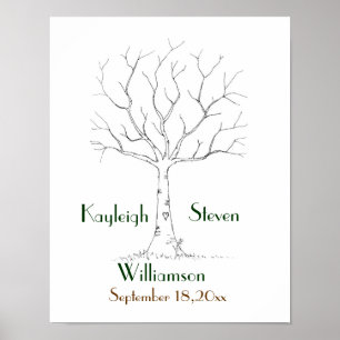 Wedding Fingerprint Tree Poster