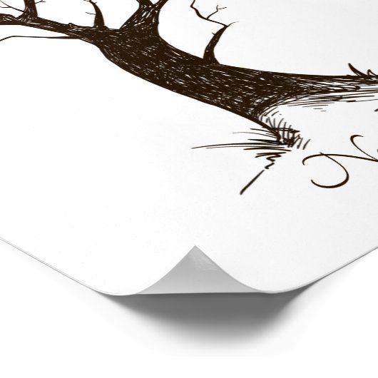 Wedding Fingerprint Tree Poster (Ecke)