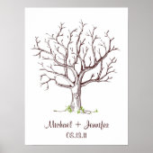 Wedding Fingerprint Tree Poster (braun) (Vorne)