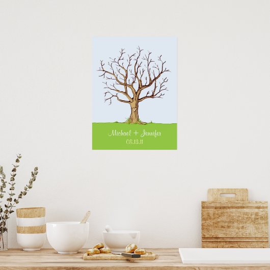 Wedding Fingerprint Tree Poster (Farbe) (Küche)