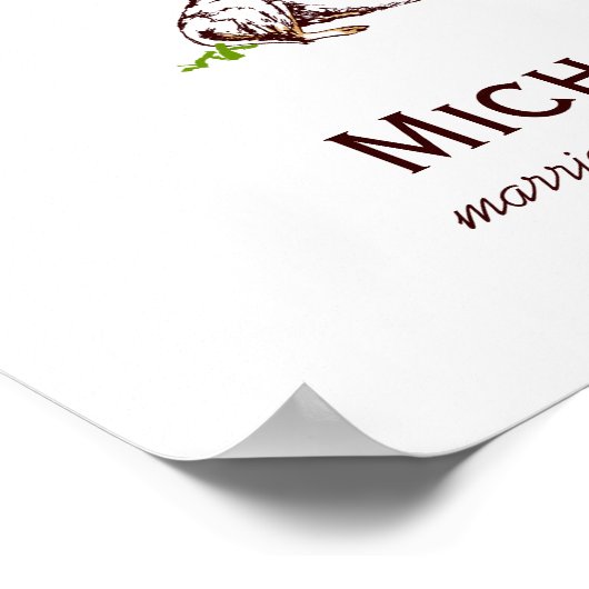 Wedding Fingerprint Tree Poster (Hund) (Ecke)