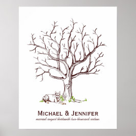 Wedding Fingerprint Tree Poster (Hund)