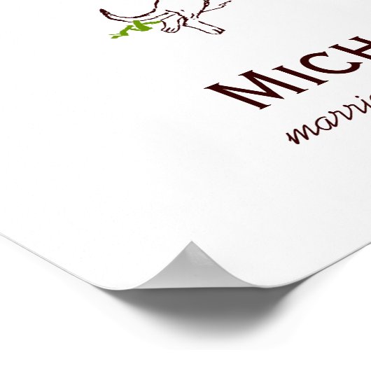 Wedding Fingerprint Tree Poster (Hund II) (Ecke)