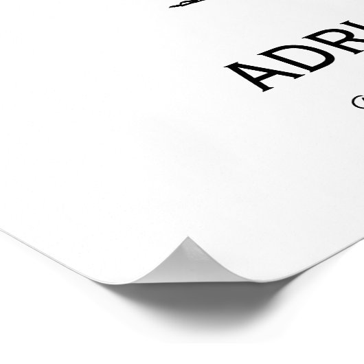 Wedding Fingerprint Tree Poster (schwarz) (Ecke)