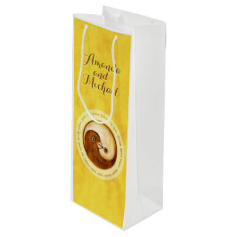 WEDDING FLASCHE GIFT BAG. Gold YinYang Harmony Tau Geschenktüte Für Weinflaschen