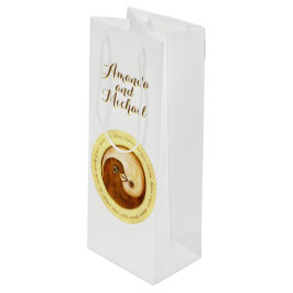 WEDDING FLASCHE GIFT BAG. Gold YinYang Harmony Tau Geschenktüte Für Weinflaschen