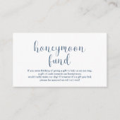 Wedding Flitterwochen Fond, Minimal, Navy Blue Sch Begleitkarte (Vorderseite)