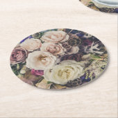 Wedding Floral Bouquet Runder Pappuntersetzer (Angewinkelt)