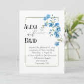 Wedding Floral Frame On White Einladung (Stehend Vorderseite)