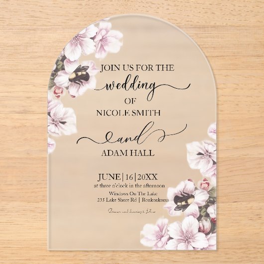 Wedding Floral Invitation Acryleinladungen (Vorderseite)