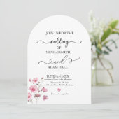 Wedding Floral Invitation Einladung (Stehend Vorderseite)