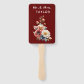 Wedding Floral Monogram Fächer (Rückseite)